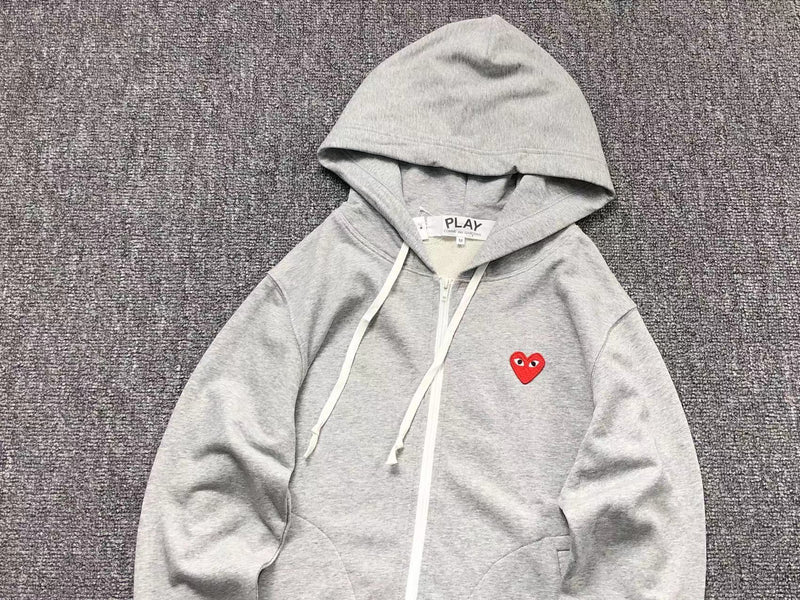 Casaco Moletom Zipper CDG Cinza